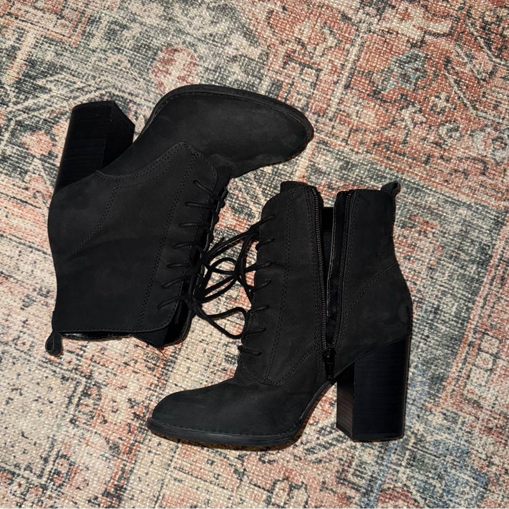 Black heeled booties
